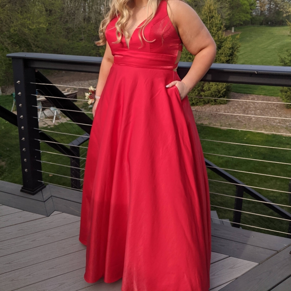 Prom Dress Size 18 Alyce Paris Secret Dress Collection Red Satin